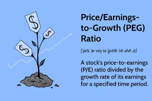 PEG با پیش‌بینی رشد سالانه سود سهام، عدم رشد درآمدهای آتی را جبران می‌کند.
