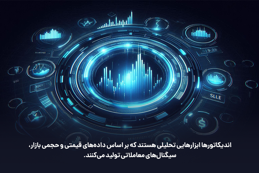 اندیکاتورها ابزارهایی تحلیلی هستند که بر اساس داده‌های قیمتی و حجمی بازار، سیگنال‌های معاملاتی تولید می‌کنند. 