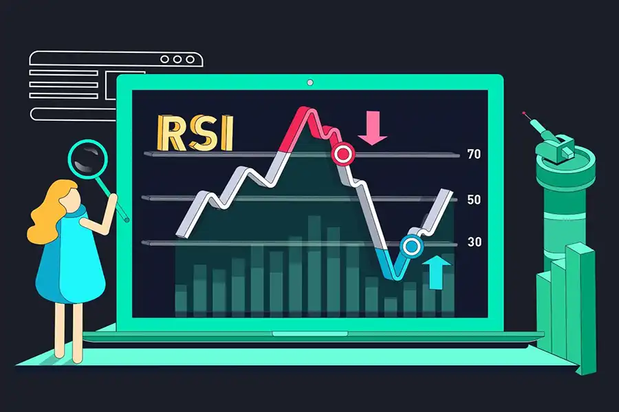 اندیکاتور RSI اندازه و سرعت تغییرات قیمت را محاسبه می‌کند و یک مقدار عددی در محدوده 0 تا 100 را فراهم می‌آورد.