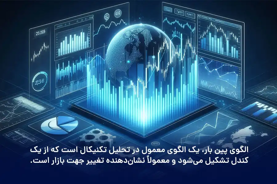 الگوی پین بار، یک الگوی معمول در تحلیل تکنیکال است که از یک کندل تشکیل می‌شود و معمولاً نشان‌دهنده تغییر جهت بازار است. 