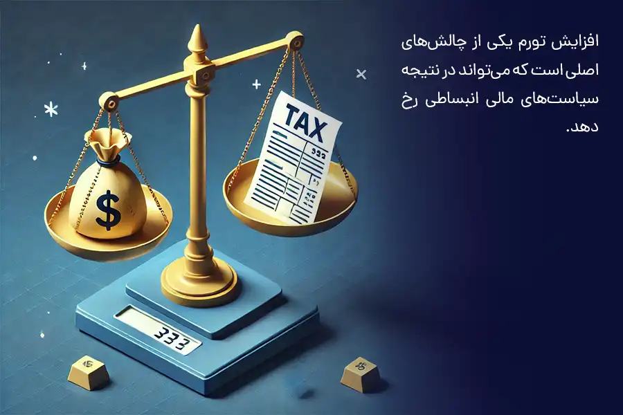 افزایش تورم یکی از چالش‌های اصلی است که می‌تواند در نتیجه سیاست‌های مالی انبساطی رخ دهد.