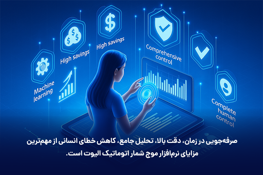 صرفه‌جویی در زمان، دقت بالا، تحلیل جامع، کاهش خطاهای انسانی از مهم‌ترین مزایای موج شمار اتوماتیک الیوت است.