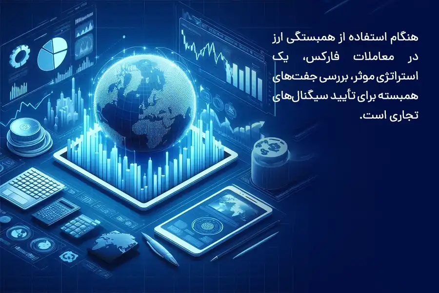هنگام استفاده از همبستگی ارز در معاملات فارکس، یک استراتژی موثر، بررسی جفت‌های همبسته برای تأیید سیگنال‌های تجاری است.
