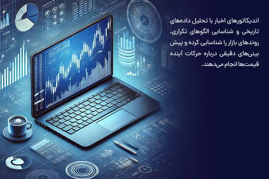 اندیکاتورهای اخبار با تحلیل داده‌های تاریخی و شناسایی الگوهای تکراری، روندهای بازار را شناسایی کرده و پیش‌بینی‌های دقیقی درباره حرکات آینده قیمت‌ها انجام می‌دهند.