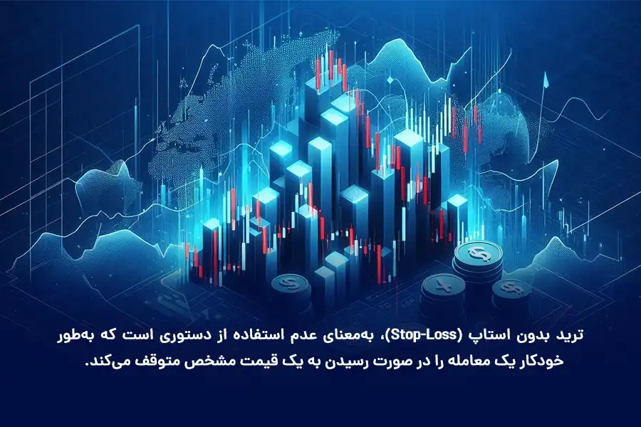ترید بدون استاپ، به‌معنای عدم استفاده از دستوری است که به‌طور خودکار یک معامله را در صورت رسیدن به یک قیمت مشخص متوقف می‌کند. 
