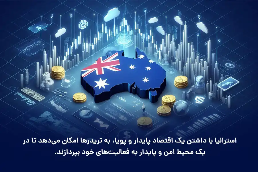 استرالیا با یک اقتصاد پایدار و پویا، به تریدرها امکان می‌دهد تا در یک محیط امن و پایدار به فعالیت‌های خود بپردازند.