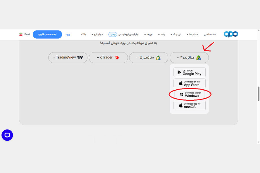 دانلود متاتریدر 4 از وب‌سایت اپوفایننس